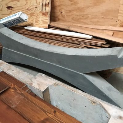 Large cedar arched timber brackets