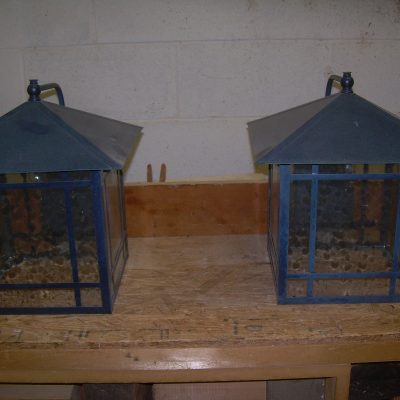 Square Craftsman style wall sconces